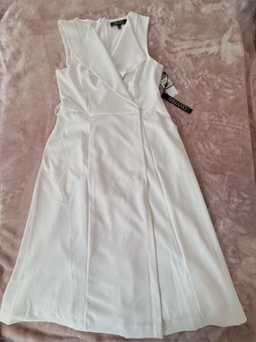 Christian Siriano NY Eggshell White Midi Dress NWT Size Large Bridal Wedding